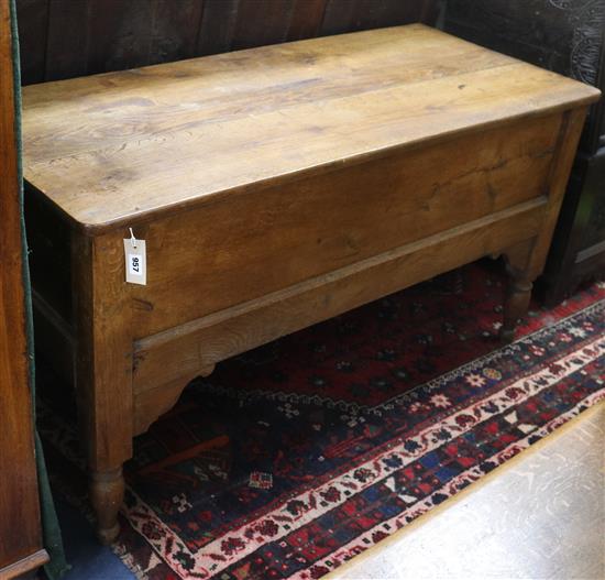 A French oak coffer box W.136cm